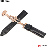 Verkauf Armband 20mm Huawei Echtes Schwarz Leder für Smartwatch