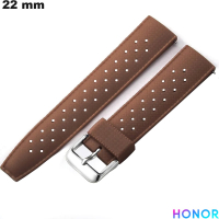 Hochwertige braune Honor Uhrenarmband aus strapazierfähigem Gummi, 22 mm