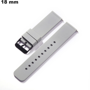 Armband 18 mm für Uhr Grau Silikon ● Versand für 3,99€
