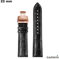 Armband Garmin Schwarz Echtes Leder 22mm ● Kostenlose Lieferung