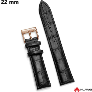 Smartwatch-Armband Schwarz 22 mm Echtes Leder Huawei von hoher Qualität