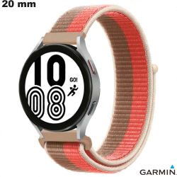 Bracelet Garmin Scratch de montre 20mm Rose Tissu