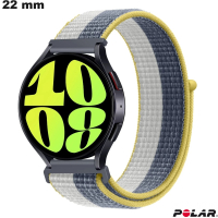 Polar Grijze Nylon 22mm Kwaliteits Smartwatch Horlogeband