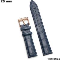 Bracelet Cuir véritable Bleu smartwatch Withings 20mm de qualité
