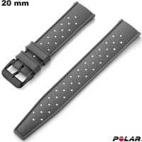 Armband aus gummiertem Material 20 mm Polar Leicht Grau von hoher Qualität