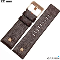 Bracciale in vera pelle Garmin Marrone 22mm di alta qualità per orologi