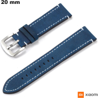 Bracelet Xiaomi 20 mm de smartwatch Bleu Cuir véritable de qualité