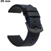 Bracelet Noir 20mm classique Cuir PU montre