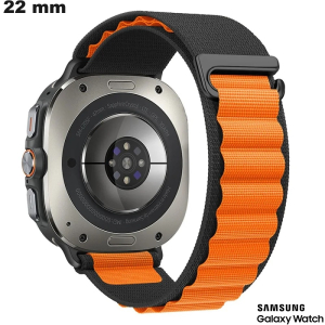 Bracciale Nero sportivo in nylon per orologio Samsung 22 mm di qualità