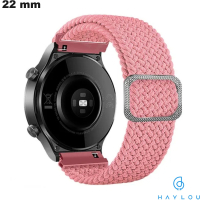 Verkauf von 22 mm Armbändern für elastische Uhren aus pinkem Haylou-Stoff