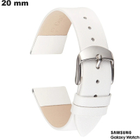 Koop 20mm Samsung Echte Leren Horlogeband Wit