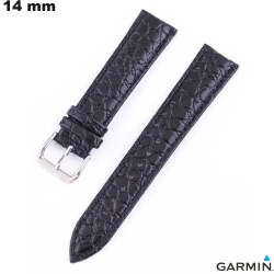 Genuine Black Leather Bracelet for Garmin 14 Smartwatch