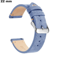 Pulsera 22 mm estilo artesanal Reloj Cuero verdadero Azul de calidad