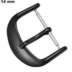 14 mm Watch Strap Black Stainless Steel Buckle