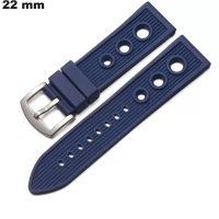Bracelet Bleu 22 mm Caoutchouc pour montre Rallye pas cher