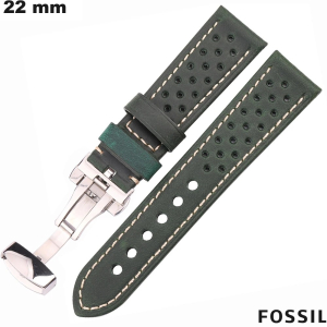 Venta de pulsera de 22mm de cuero auténtico verde para reloj Fossil original