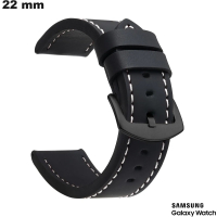 Bracelet Noir Samsung 22mm montre Cuir Synthétique de qualité