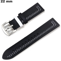Brazalete Negro para reloj de 22 mm Cuero genuino: Calidad Premium