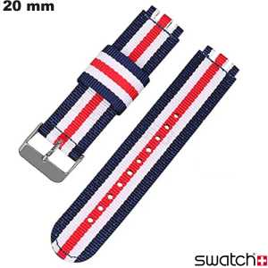 Kaufen Sie mehrfarbigen 20mm Nylon Swatch Uhrarmband