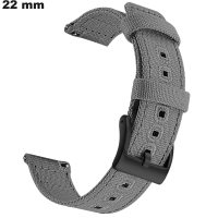 Bracelet Gris pour montre 22 mm Textile : Envoi en 24h