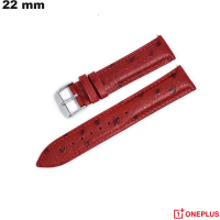 Bracelet Cuir véritable OnePlus Rouge 22 mm montre de qualité