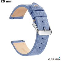 Pulsera de cuero auténtico para reloj Garmin de 20 mm en azul de calidad