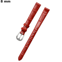 Echtheitsleder-Uhrenarmband Rot 8mm - Schnelle Lieferung