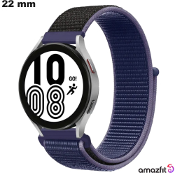 Bracelet Nylon Bleu pour montre 22mm Amazfit