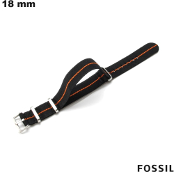 Uhrenarmband Nylon Fossil Schwarz 18 mm