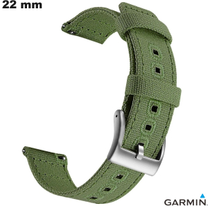 Vente Bracelet 22mm Textile Garmin Vert de montre connectée