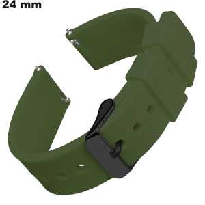 Bracelete de relógio 24mm Verde Silicone ● Frete Grátis a partir de 20€