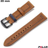 Verkoop 20 mm Herenhorloge Armband van Echt Leer Polar Bruin