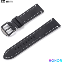 Sale of Black 22mm Leather Smartwatch Strap Honor