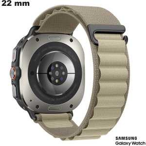 Bracelet de montre Samsung flexible 22 mm Vert Tissu pas cher