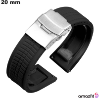 Bracelet Silicone pour montre 20mm Noir Amazfit : Montage Facile