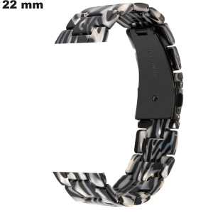 Bracelet de montre 22 mm Noir Résine / Port Offert