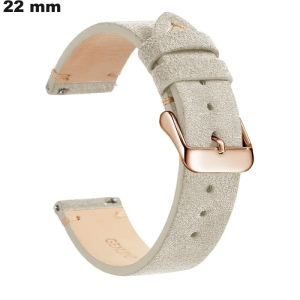 Echte Leren Horlogeband Beige 22mm ● Gratis Verzending