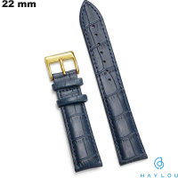22mm Genuine Leather Haylou Blue Quality Smartwatch Bracelet