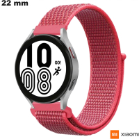 Verkoop 22mm Xiaomi Nylon Klittenband Horloge Band Roze