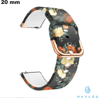 Pulsera de caucho para reloj Flores Negra Haylou 20 mm barata