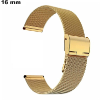 Pulsera de lujo para reloj dorado de 16 mm en acero inoxidable de calidad