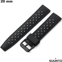 Kwaliteits smartwatch armband van zwart rubber casual 20 mm Suunto