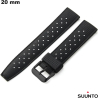 Kwaliteits smartwatch armband van zwart rubber casual 20 mm Suunto
