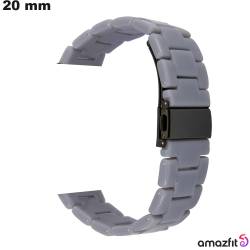 Bracelet de montre connectée Gris Amazfit 20 mm Résine