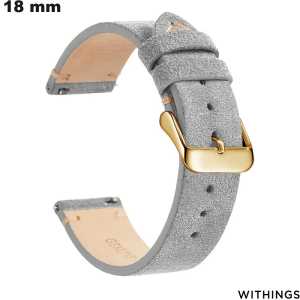 Venda de Bracelete Estilo Artesanal para Relógio Cinza de Couro Withings