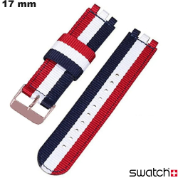 Bracelet Nylon 17mm Français Multicolore pour Swatch