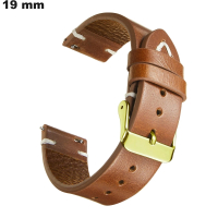 Bracelet Cuir véritable montre 19mm classique Marron pas cher