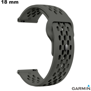 Braccialetto per smartwatch in silicone grigio Garmin 18 mm di qualità