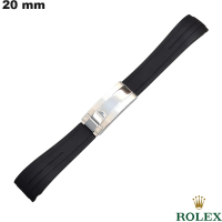 Armband Rolex Caoutchouc für Uhr 20mm Schwarz ● Kostenloser Versand