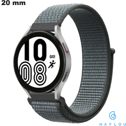 Bracelet Velcro Haylou Tissu 20 mm de smartwatch Gris